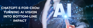 Futuristic digital brain with glowing AI and a business professional touching a virtual interface, symbolizing the integration of advanced artificial intelligence into executive decision-making and corporate strategy.