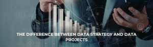 Man analyzing data strategy and projects with charts and graphs.